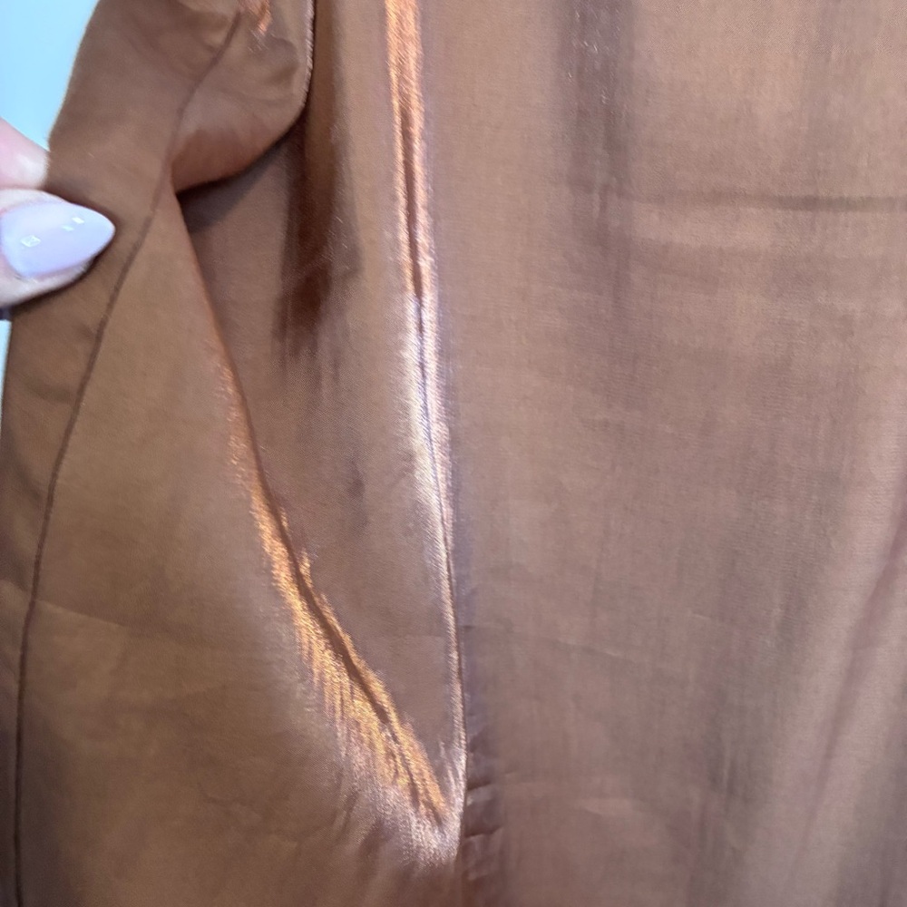 ICHI Metallic Brown Midi Skirt (IHRAIA SK) - Picture 6 of 10